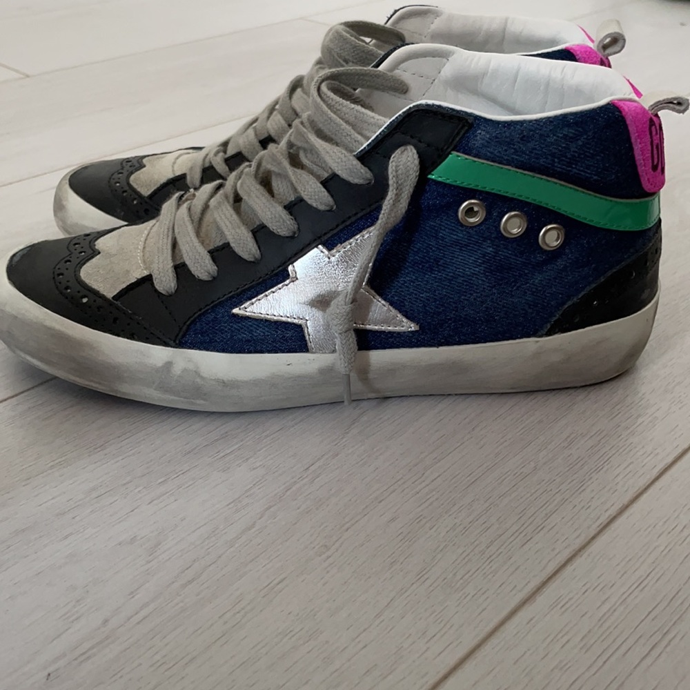Golden Goose Mid Star Blue Denim G36WS634-A23